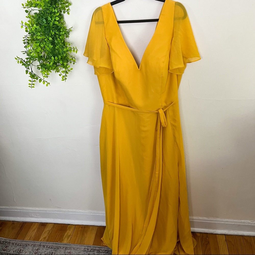 Loyeloy Mustard Yellow Fit Flare Maxi Dress Size 20